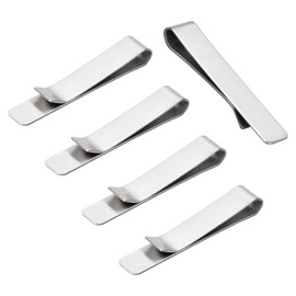 Pack of 5 Tie Clips for Men Tie Clip Classic Business Style Silver Business Wedding Tie Clip Set Stainless Steel for Business Bar and Everyday Use, Metal