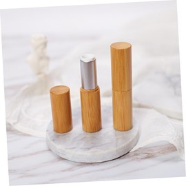 FRCOLOR Fashion Bamboo Lipstick Holder 12.1mm Diameter Empty Tube Easy Push Wheel Mechanism