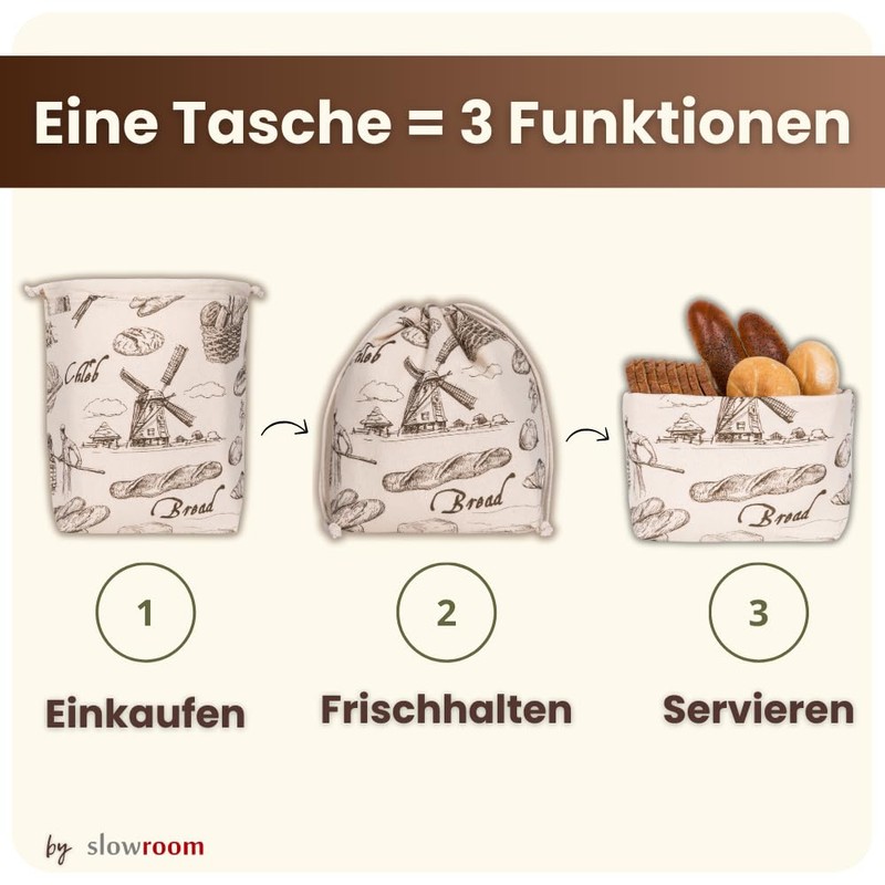 slowroom Bread Bag for Bread Storage and Keeping Fresh 3