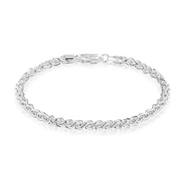 Tuscany Silver Women's Sterling Silver 3.5 mm Spiga Chain Bracelet of Length 18 cm/7 Inch