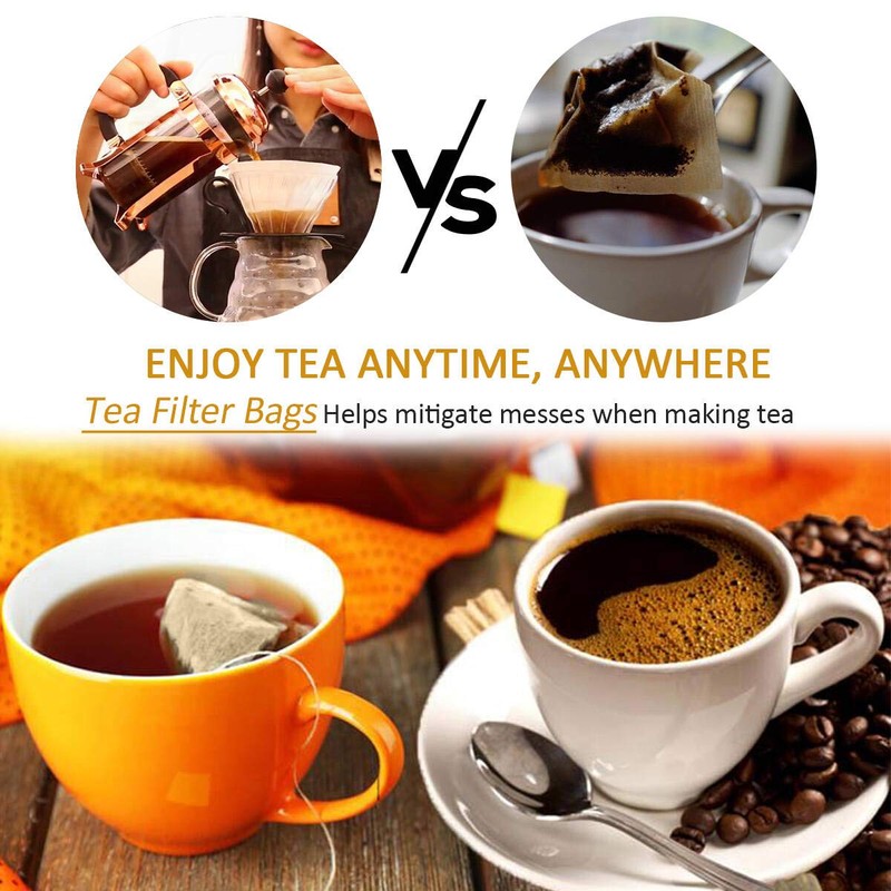 300PCS Disposable Tea Filter Bags with Drawstring | 100% Natural