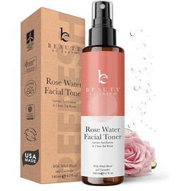 Rose Water Spray for Face - USA Made with Hydrating Natural & Organic Ingredients for Glowing Skin, Alcohol-Free Rosewater Toner Mist with Witch Hazel & Glycerin for Dry and Sensitive Skin