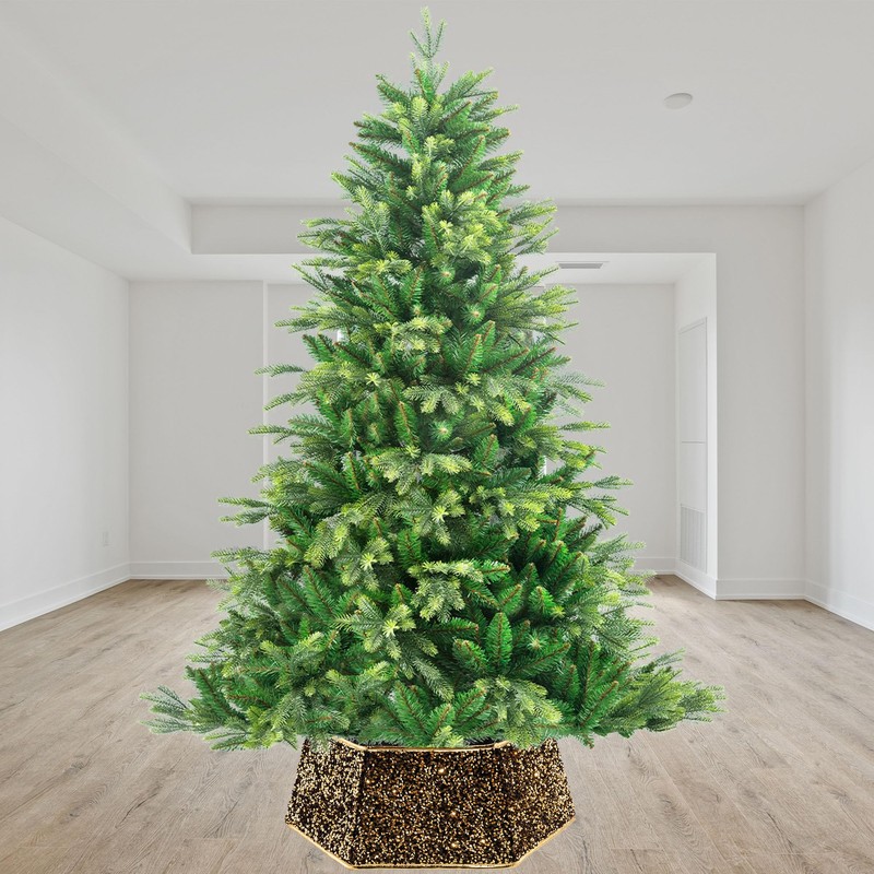 26.8inch Christmas Tree Skirt Foldable Sequin Xmas Tree Stand Base
