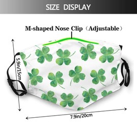 Irish Shamrock St. Patrick's Day Printing Face Mask, Breathable|Washable-with 2 Filter Gift for Adult|Teens-Anti Dust Mouth Balaclava Cover