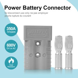 Dent-de-lion 350A Battery Connector AWG 2/0 Quick Connect Battery Modular Power Connectors Quick Disconnect (Grey, 6 PCS)