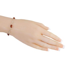 HolidayGiftShops Sterling Silver Honey Baltic Amber Bracelet Tulip, Genuine Baltic Amber Bracelet for Women, Amber Jewelry for Women, Amber Bracelets for Adults, Sterling Silver Collection