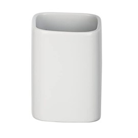 Wenko ceramica portaspazzolino Hexa opaco, Bianco, 6.5 x 6.5 x 9 cm