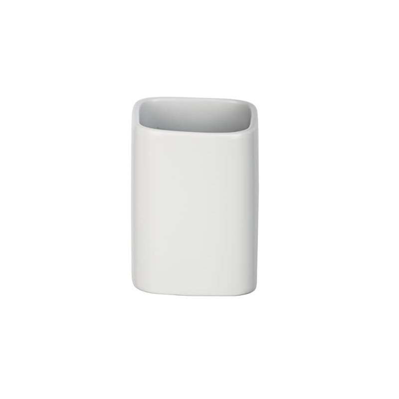 Wenko ceramica portaspazzolino Hexa opaco, Bianco, 6.5 x 6.5 x