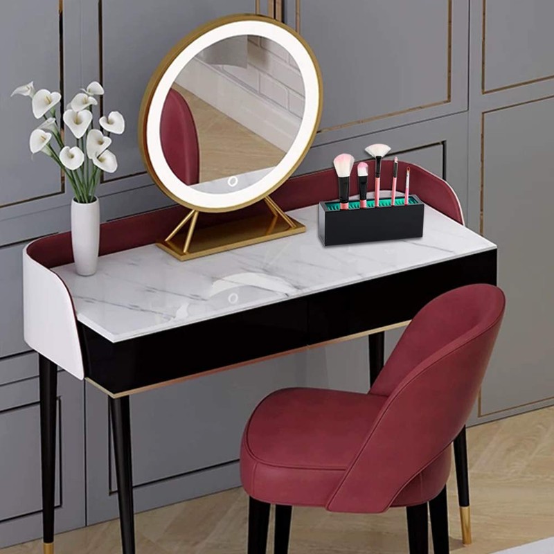 Jamend Clxp Makeup Brushes Holder Organizer, Silicone Vanity Air Drying
