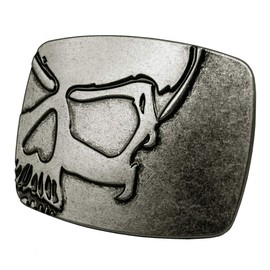Belt Buckles Cowboy Western Accessories Cool Silver Skull Rectangular Design