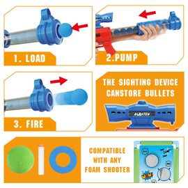 SpringFlower Shooting Game Toy for 5 6 7 8 9 10+ Years Olds Boys,2pk Foam Ball Popper Air Toy Guns with Standing Shooting Target,24 Foam Balls, for Kids
