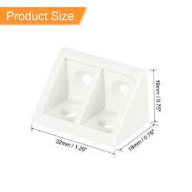uxcell 50Pcs Plastic Corner Braces, 90 Degree Corner Bracket, Right Angle Corner Support Brace, Shelf Board Holder for Wood Furniture Cabinet Drawer Bookcase, White