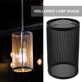 OSALADI Lamp Shades for Table Lamps Pendant Light Shade Black Metal Wire Mesh Cylinder Lamp Shade Small Drum Lampshade Modern Light Cover for Hanging Light Wall Scone Decor