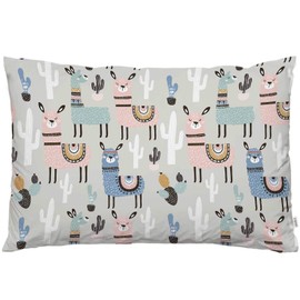 EKOBLA Throw Pillow Cover Llama Summer Succulent Cactus Alpaca Animal Cartoon Cute Boho Design Polka Dots Decor Lumbar Pillow Case Cushion for Sofa Couch Bed Standard Queen Size 20x30 Inch