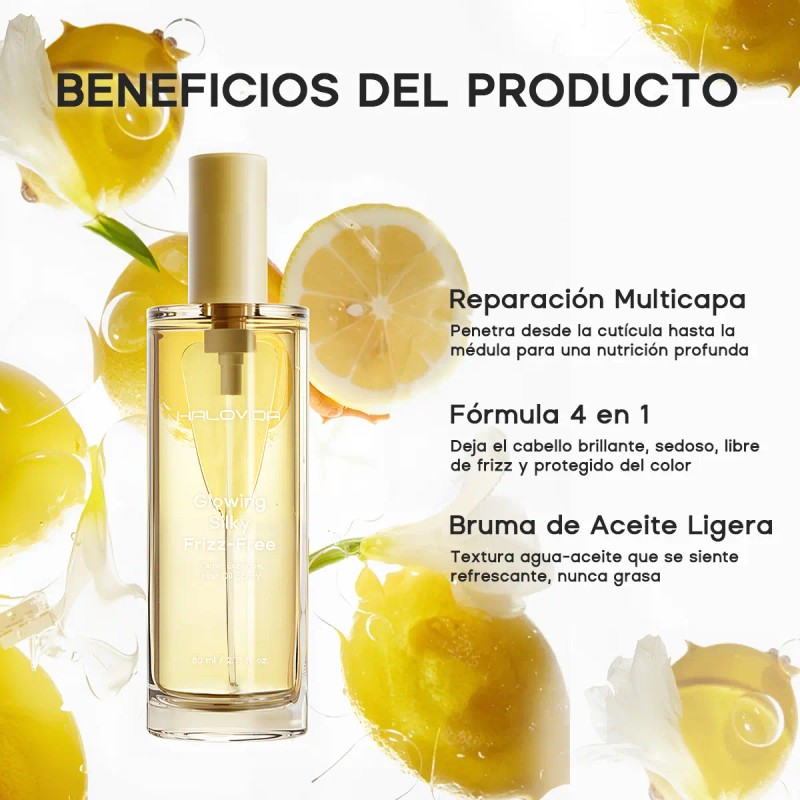 Halovida Aceite Capilar, Protector Térmico Antifrizz, 80ml