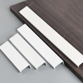 JNRFTY Pack of 10 White Handles Hidden Modern Furniture Handles Kitchen Handles Drawer Handles Aluminium with 20 Screws Kitchen Handles Hole Centre 96 mm