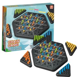 Chain Triangle Chess Game, Board Game, Territory Capture Family Game, Rubber Band Game, Board Game with Rubber Band, 2 to 4 Players, Desktop Puzzle Game, Birthday New Year Xmas for Kids Age 3+…
