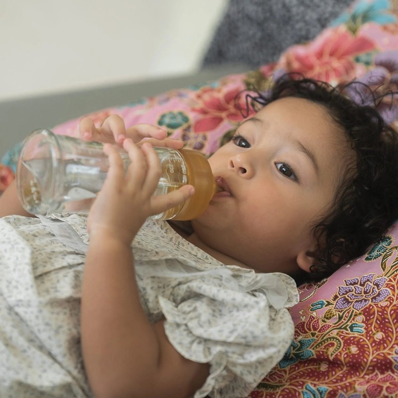 Hevea Natural Rubber Wide Neck Feeding Bottle Nipple, Medium Flow