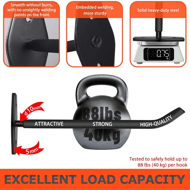 8 Pack Tire Storage Rack Wall Mount, 10in Large Garage