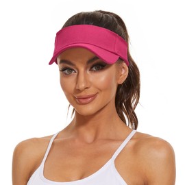 Century Star Viseras para mujeres y hombres, sombreros de visera para deportes al aire última intervensión, tenis, correr, gorra de playa ajustable, protección solar, Rosado, Talla única