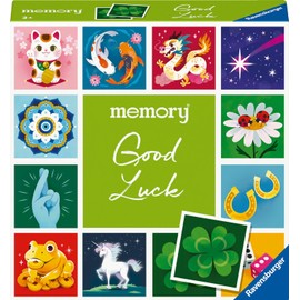 Ravensburger 23488 - Memory Moments - Good Luck - Ravensburger Classic Game for 2 to 6 Players from 3 Years - With 24 Picture Pairs Show the Lucky Symbols from All World