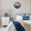 XFM Blue Tulips Glass Wall Clock for Living Room Decor