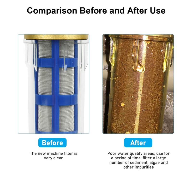 Water Filter, Reusable, Spin-Down Sediment Water Filter with Male Thread,