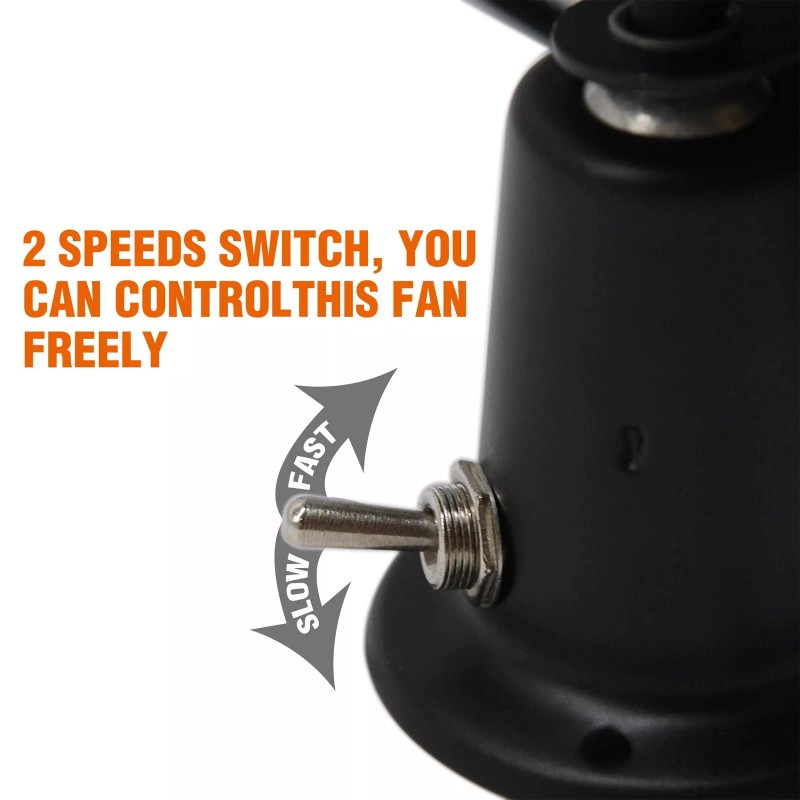Facon 12V RV Cooling Fan with 2 Speed Switch, Dia: