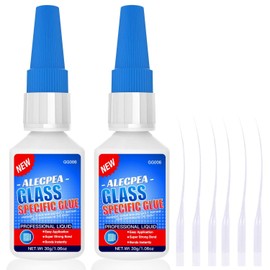 ALECPEA 2Pack 30g Glass Glue - Fast-Curing & Weatherproof Adhesive for Glass Repair, Jewelry, Art, Crystal, Mirror and More - Quick Set in 15 Seconds