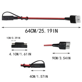 Anderson SB50 Connector to SAE Extension Cable 10AWG，SAE Solar Panel Connection Cable for Solar Panel,Solar Generator Portable Power Station