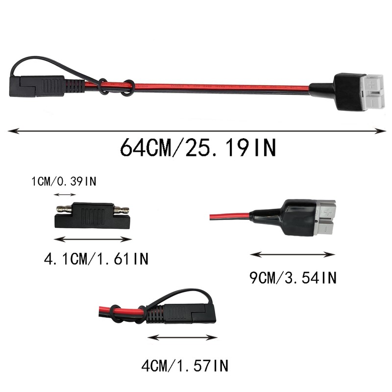 Anderson SB50 Connector to SAE Extension Cable 10AWG，SAE Solar Panel