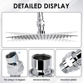 Shower Connector Ball, G1/2 Universal Shower Head Connector Rotatable Adapter Shower Arm Swivel Extension Connector Component Easy Installation for Fits Fixed Hand Held Rain Shower Heads