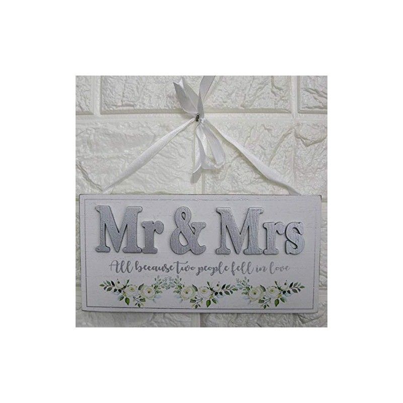 Wedding Plaque Mr & Mrs All Because Two People Fell