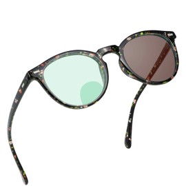 Bifocal Reading Glasses, Photochromic Brown Sunglasses, +0.50/+2.50 Magnification for Women