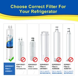 EXCELPURE RFC6600A Refrigerator Water Filter Replacement for EDR3RXD1, Everydrop® Filter 3, 4396841, 4396710, Kenmore 46-9083,46-9030, 9030, 9083, KAD3RXD1, WHR3RXD1, 4PACK