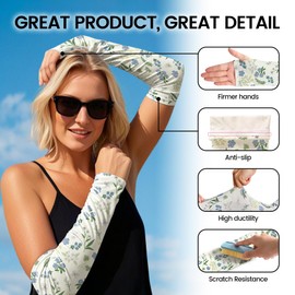 MA COWCF Gardening Sleeves Advanced Sun Protection Breathable Arm Sleeves Secure Fit Thumb Holes Thorn-Proof for Men Women