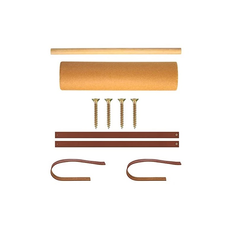 Lincia Kraft Paper Roll Wall Art Dispenser With Leather Straps