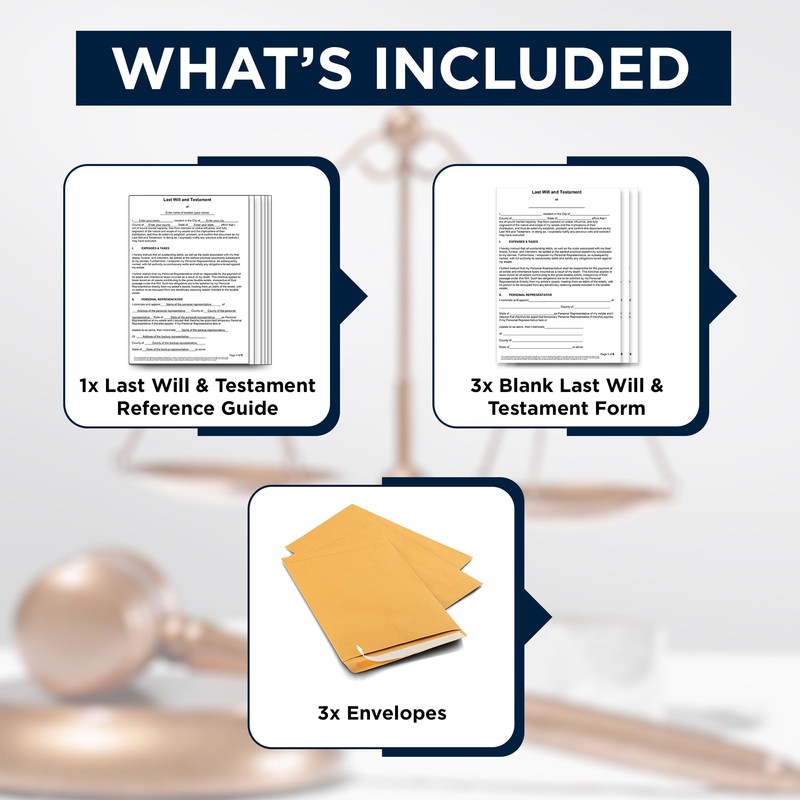 Zastic! 2026 3 Pack Last Will and Testament Kit: Blank