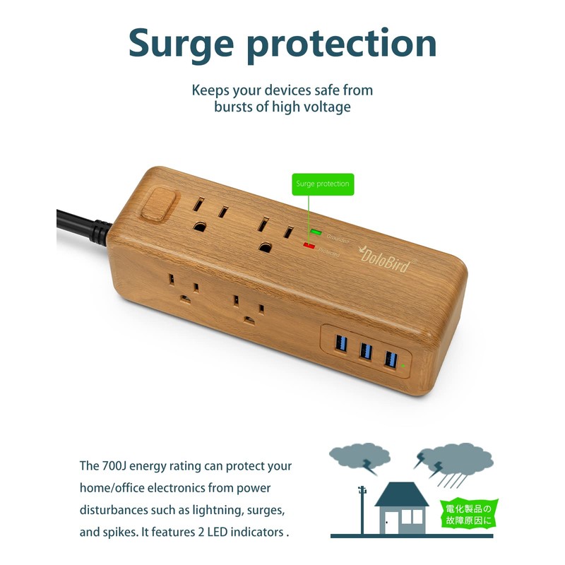 Power Strip Surge Protector 8 Outlet with 3 USB Ports