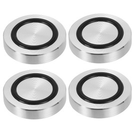 PATIKIL M8 Thread 40mm / 1.6" Dia 8mm Thick Aluminum Circle Disc Glass Top Adapter 4pcs Round Solid Table Feet Pad Plate Hardware with Anti-Slip Rubber Ring