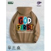 GOD FIRST Graphic Hoodie 100% Cotton US Warehouse 7 ColorsColor:
