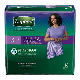 Depend, Night Defense Incontinence Overnight Underwear for Women, 16 Count