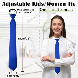 Luckyvestir Neck Tie for Women, Zipper Womens Tie, Pre-tied Womens Ties for Graduation/Business