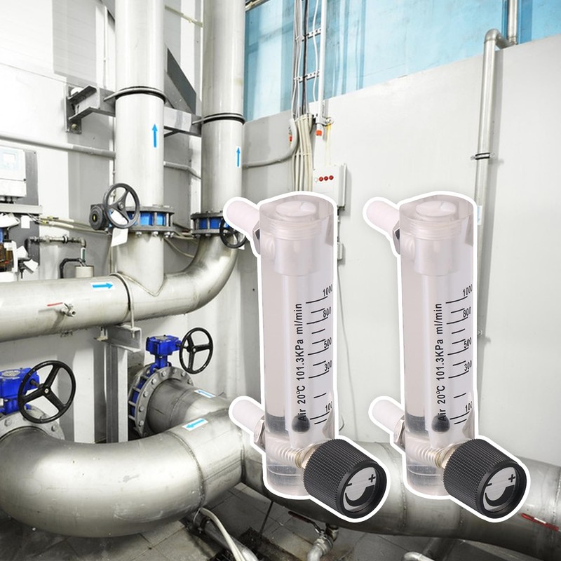 CNBTR 2 Pieces LZM-6 Flow Meter 100-1000ml/min for Oxygen Gas