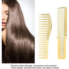 Juego de Peines, Peine de Corte de Pelo de Dientes Finos Y Anchos para Peluquería, Peine de Corte de Carbón Antiestático Resistente Al Calor para Todo Tipo de Cabello(oro)