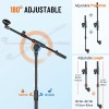 Cahaya Heavy-Duty Tripod Microphone Stand Adjustable Boom with 2 Mic