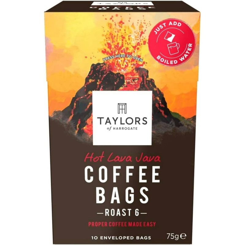Taylors of Harrogate Hot Lava Java Coffee Bags (10 Enveloped
