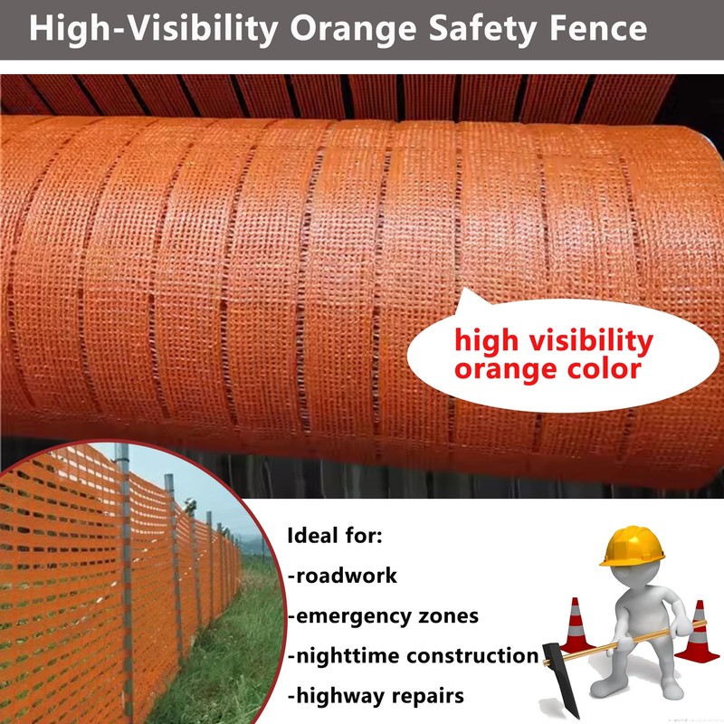 POYEE 4x100ft Plastic Mesh Fence Safety Fence, Construction Barrier Netting