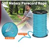 Paracord Rope, 100 Metres, 4mm Diameter, 250kg Tensile Strength, Nylon,
