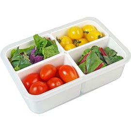 carrotez Food Storage Container with 4 Removable Compartments, Food Prep Container with Airtight Lids, Portion Control Container, Reusable, BPA Free, 4.6 Cup(1100ml)